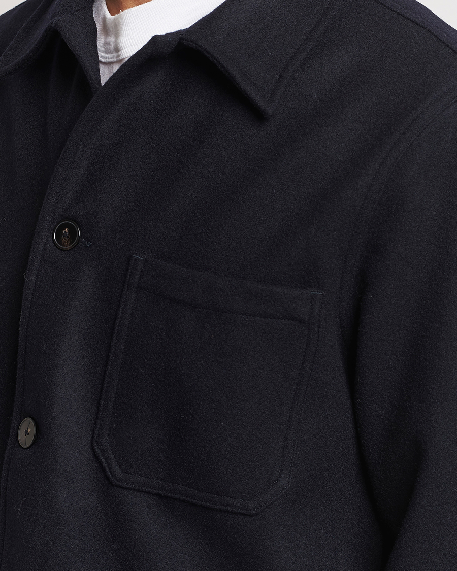 Men | Coats & Jackets | A Day's March | Wool Overshirt Navy