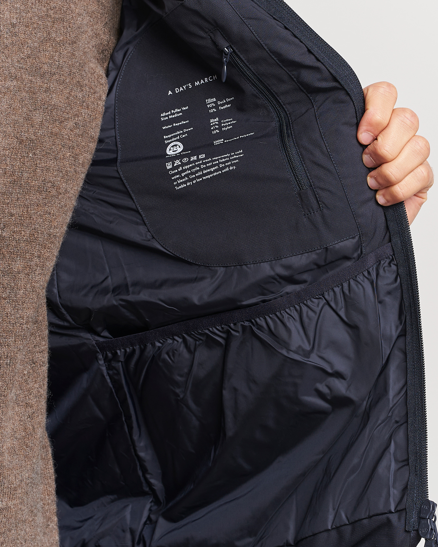 Men | Coats & Jackets | A Day's March | Alford Puffer Vest Navy