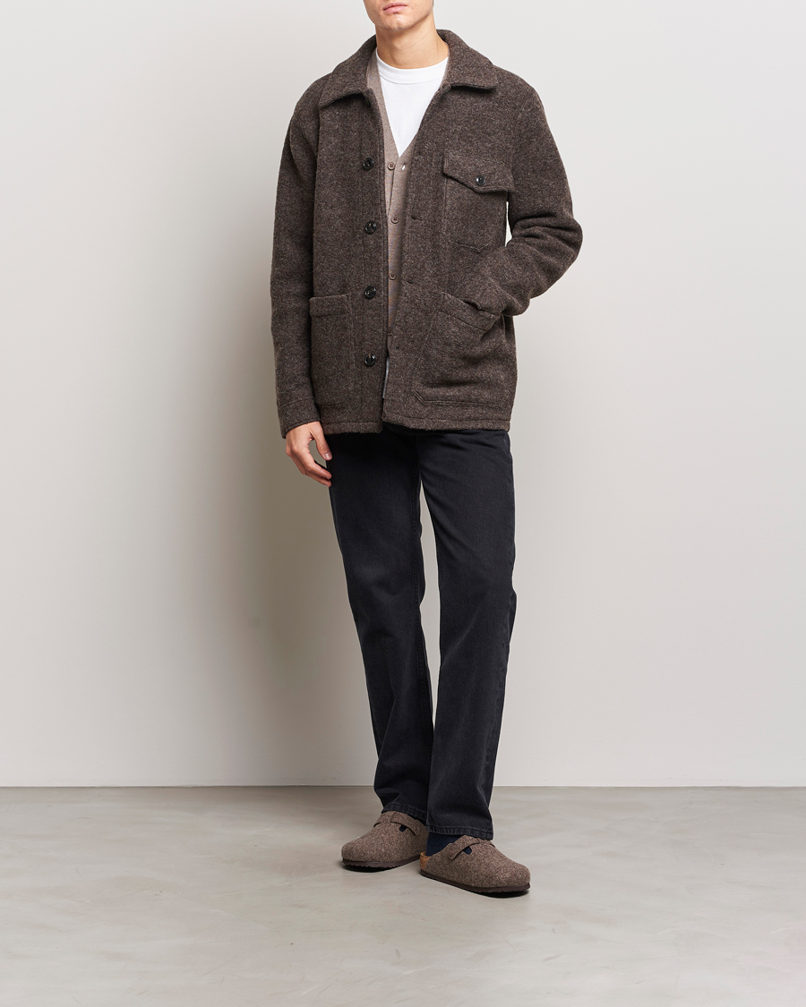Men | Shirts | A Day's March | Chaumont Heavy Wool Overshirt Taupe