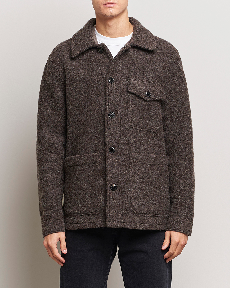 Men | Shirts | A Day's March | Chaumont Heavy Wool Overshirt Taupe