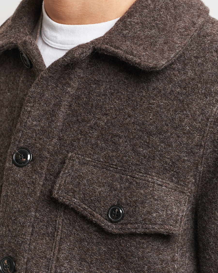 Men | Shirts | A Day's March | Chaumont Heavy Wool Overshirt Taupe