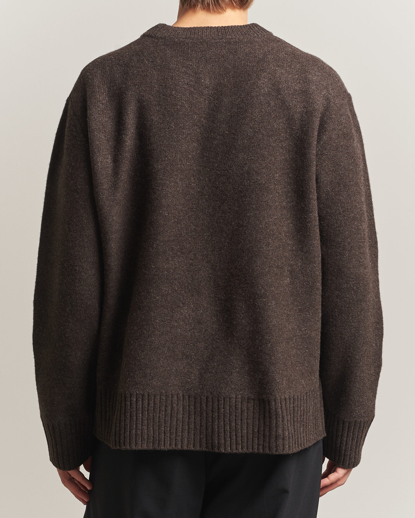 Men | Sweaters & Knitwear | A Day's March | Tietar Boiled Merino Sweater Java Brown