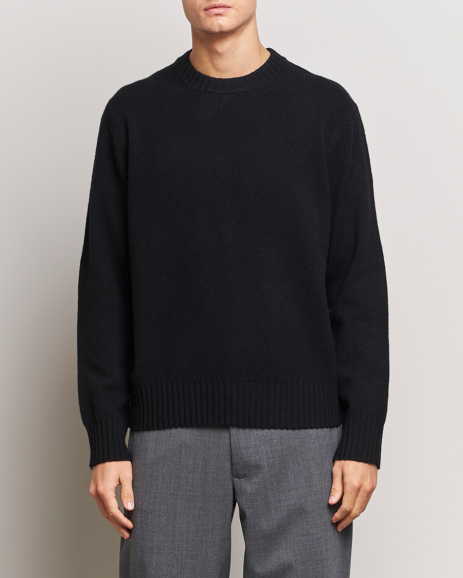 Men | Sweaters & Knitwear | A Day's March | Marlow Lambswool Sweater Black