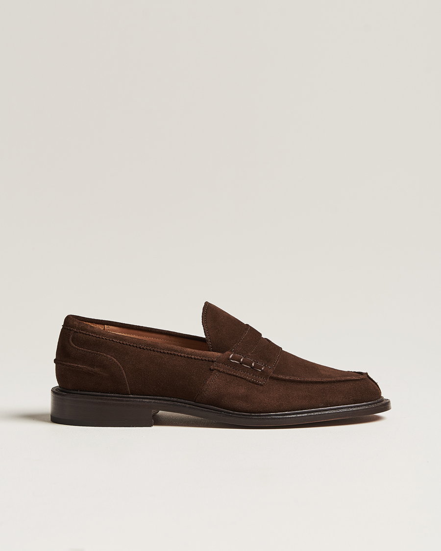 Men | Loafers | Tricker's | James Penny Loafers Chocolate Suede