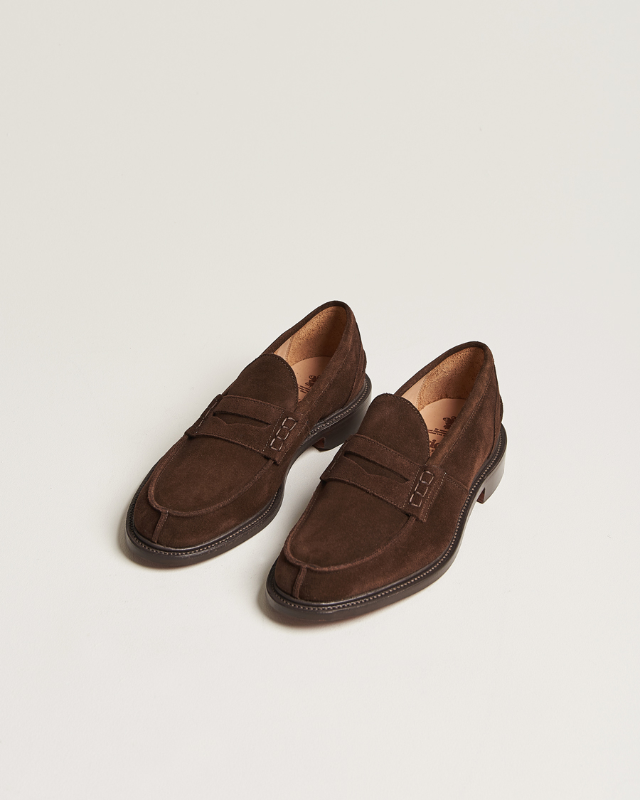 Men | Loafers | Tricker's | James Penny Loafers Chocolate Suede