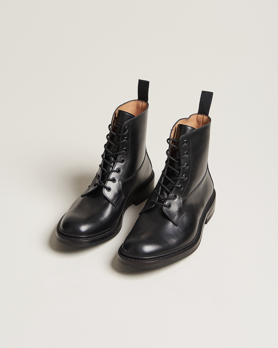 Men | Boots | Tricker's | Burford Dainite Country Boots Black Calf