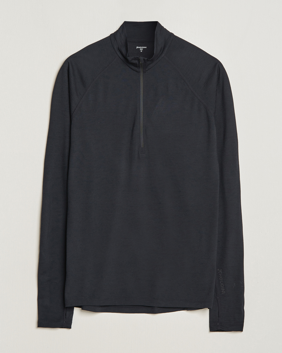 Men | Sweaters & Knitwear | Houdini | Desoli Merino Light Half Zip True Black