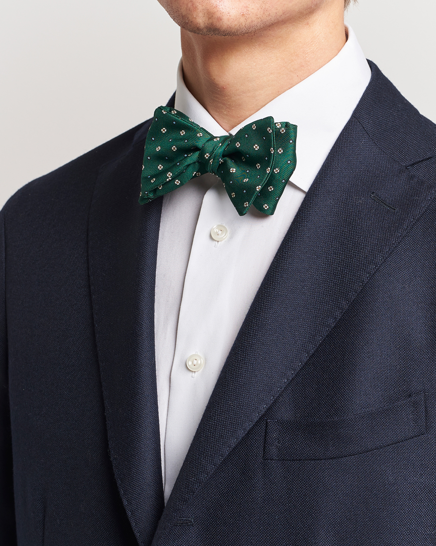 Men | E. Marinella Silk Bow Tie Dark Green | E. Marinella | Silk Bow Tie Dark Green