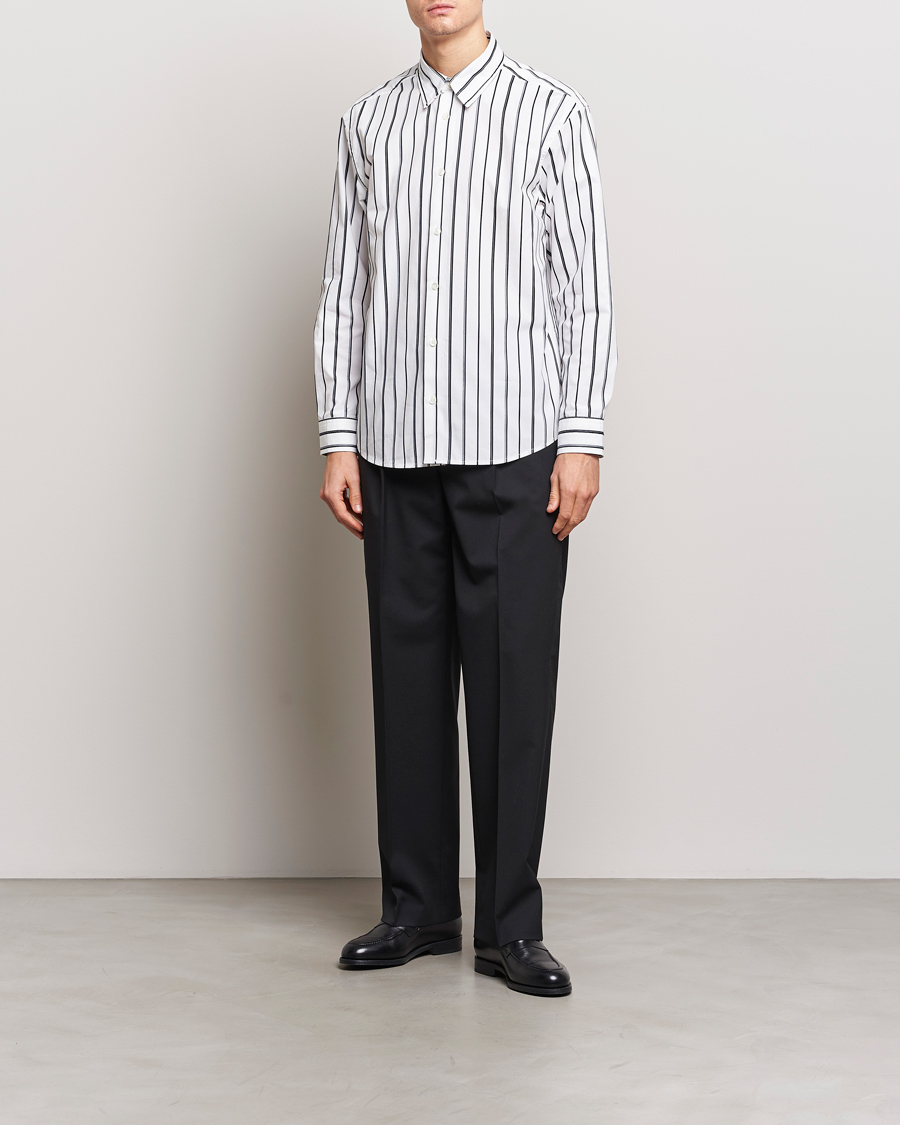 Men | Shirts | NN07 | Quinsy Striped Cotton Shirt White/Blue