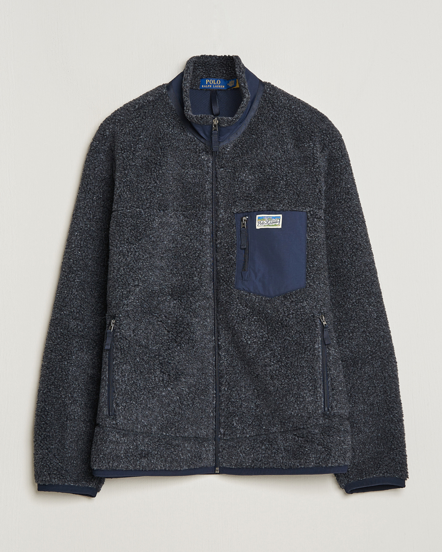 Men | Coats & Jackets | Polo Ralph Lauren | Hi-Pile Fleece Full-Zip Jacket Aviator Navy