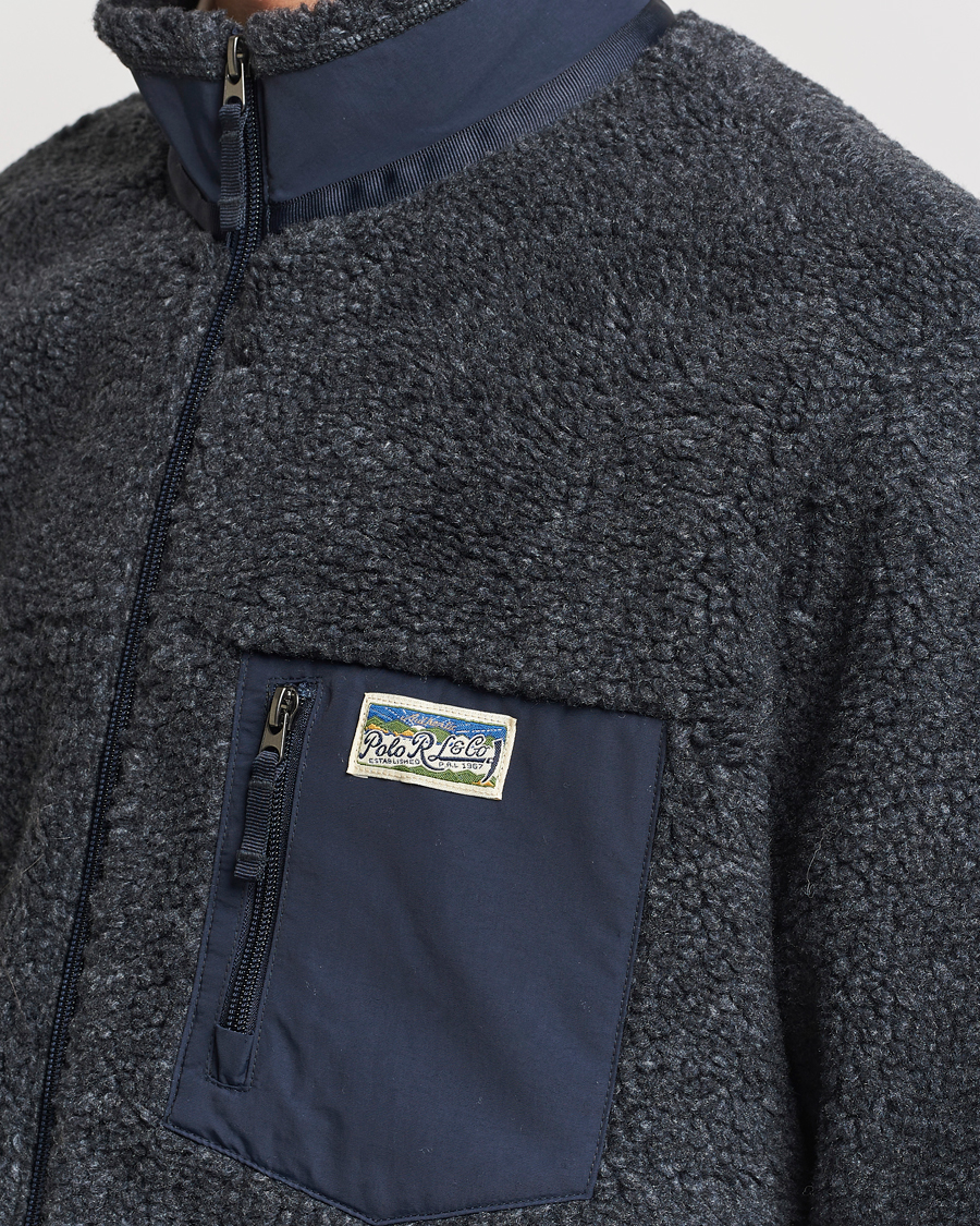 Men | Coats & Jackets | Polo Ralph Lauren | Hi-Pile Fleece Full-Zip Jacket Aviator Navy