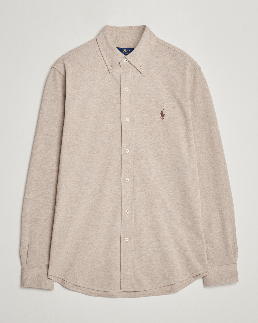 Men | Shirts | Polo Ralph Lauren | Featherweight Mesh Shirt Tuscan Beige Heather