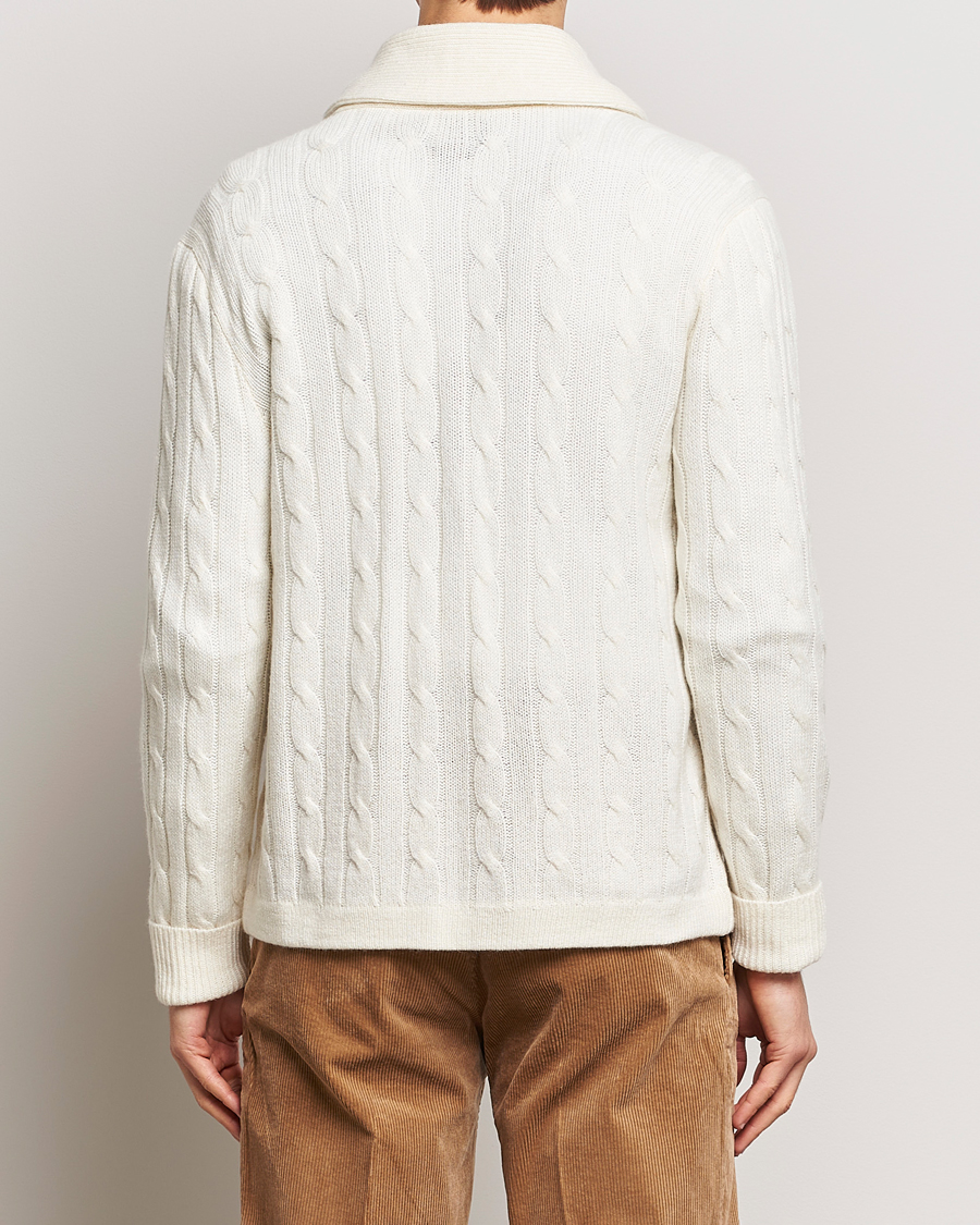 Men | Sweaters & Knitwear | Polo Ralph Lauren | Cashmere Cable Shawl Collar Cardigan Cream