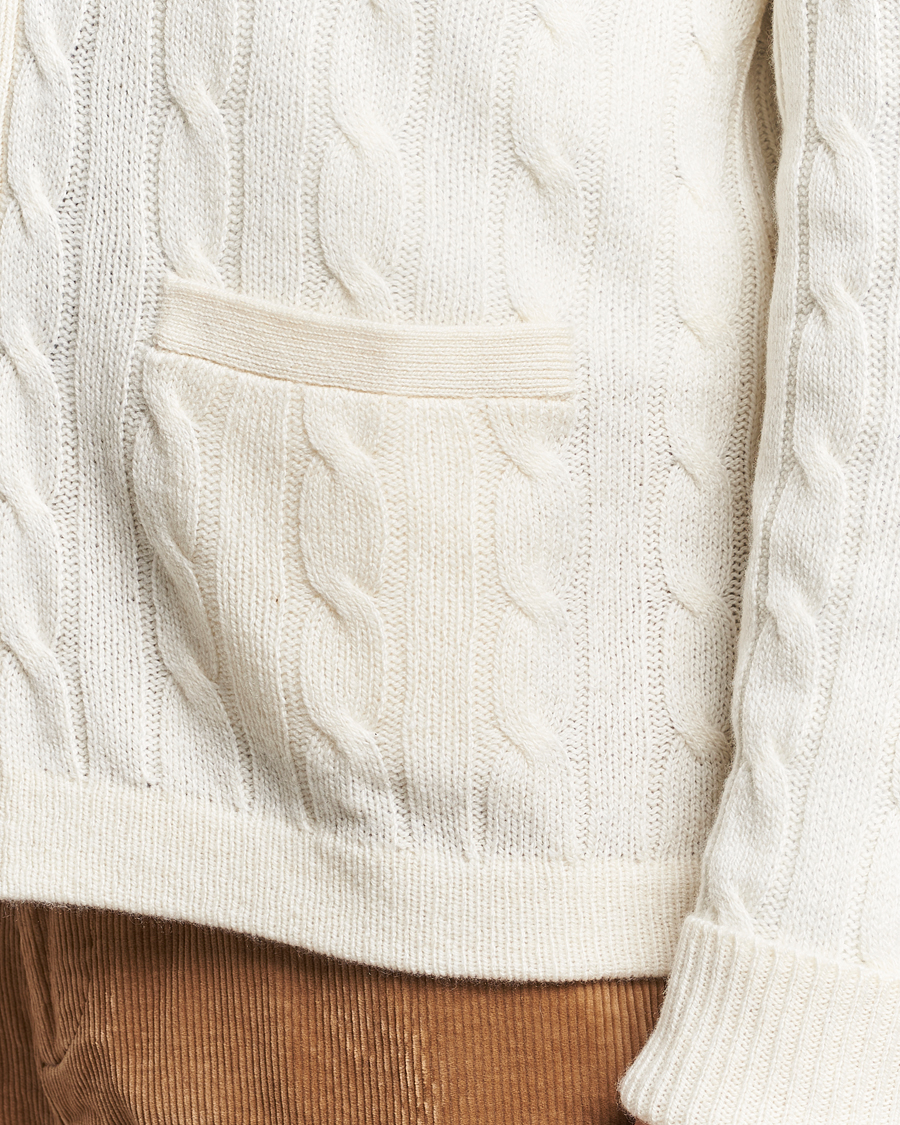 Men | Sweaters & Knitwear | Polo Ralph Lauren | Cashmere Cable Shawl Collar Cardigan Cream