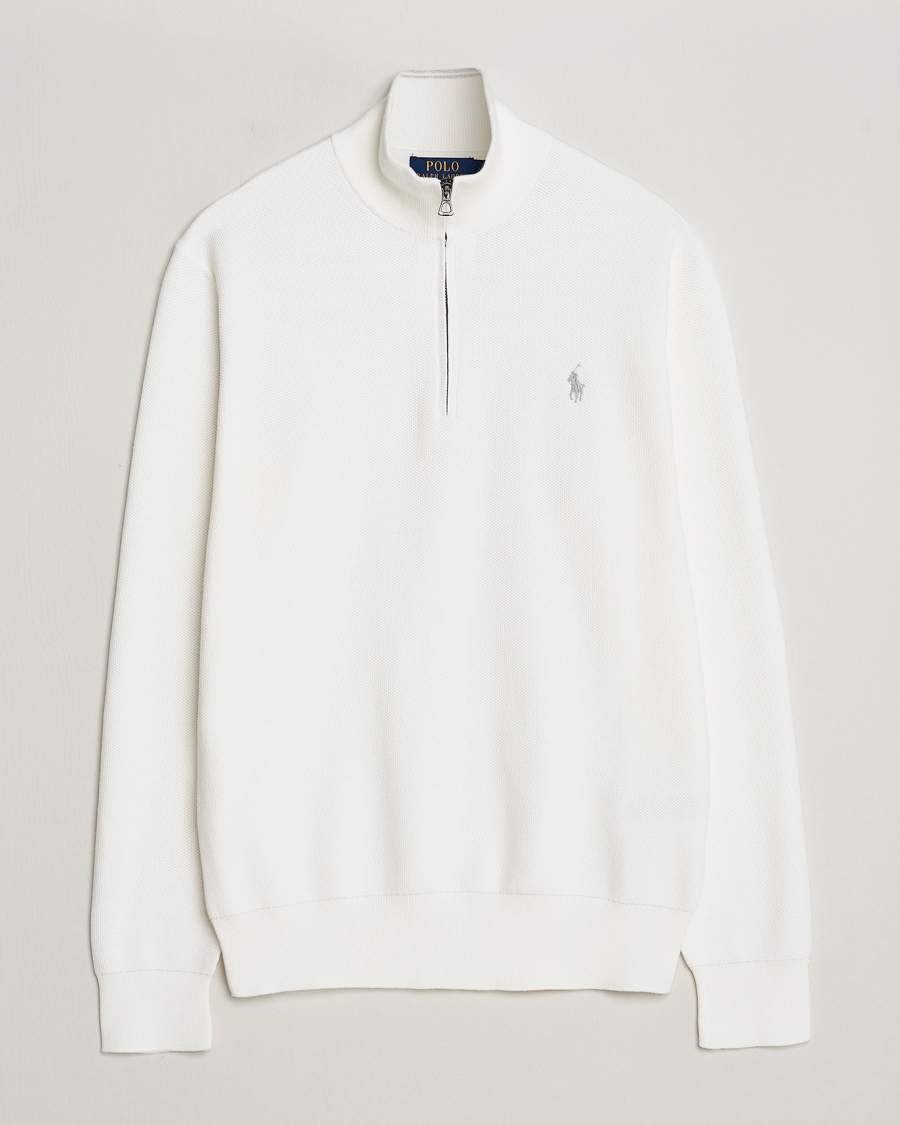 Men | Sweaters & Knitwear | Polo Ralph Lauren | Textured Half Zip Deckwash White