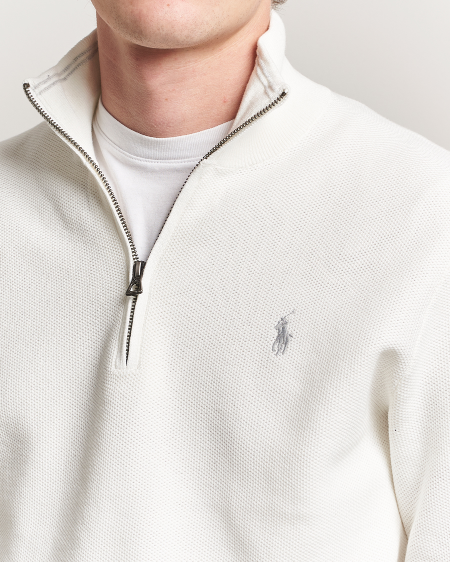 Men | Sweaters & Knitwear | Polo Ralph Lauren | Textured Half Zip Deckwash White