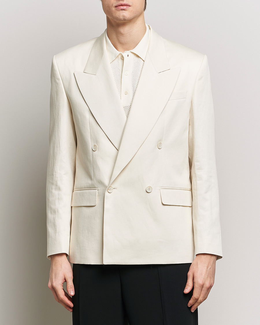 Men | Blazers | Filippa K | Boxy Linen Blazer Bone White