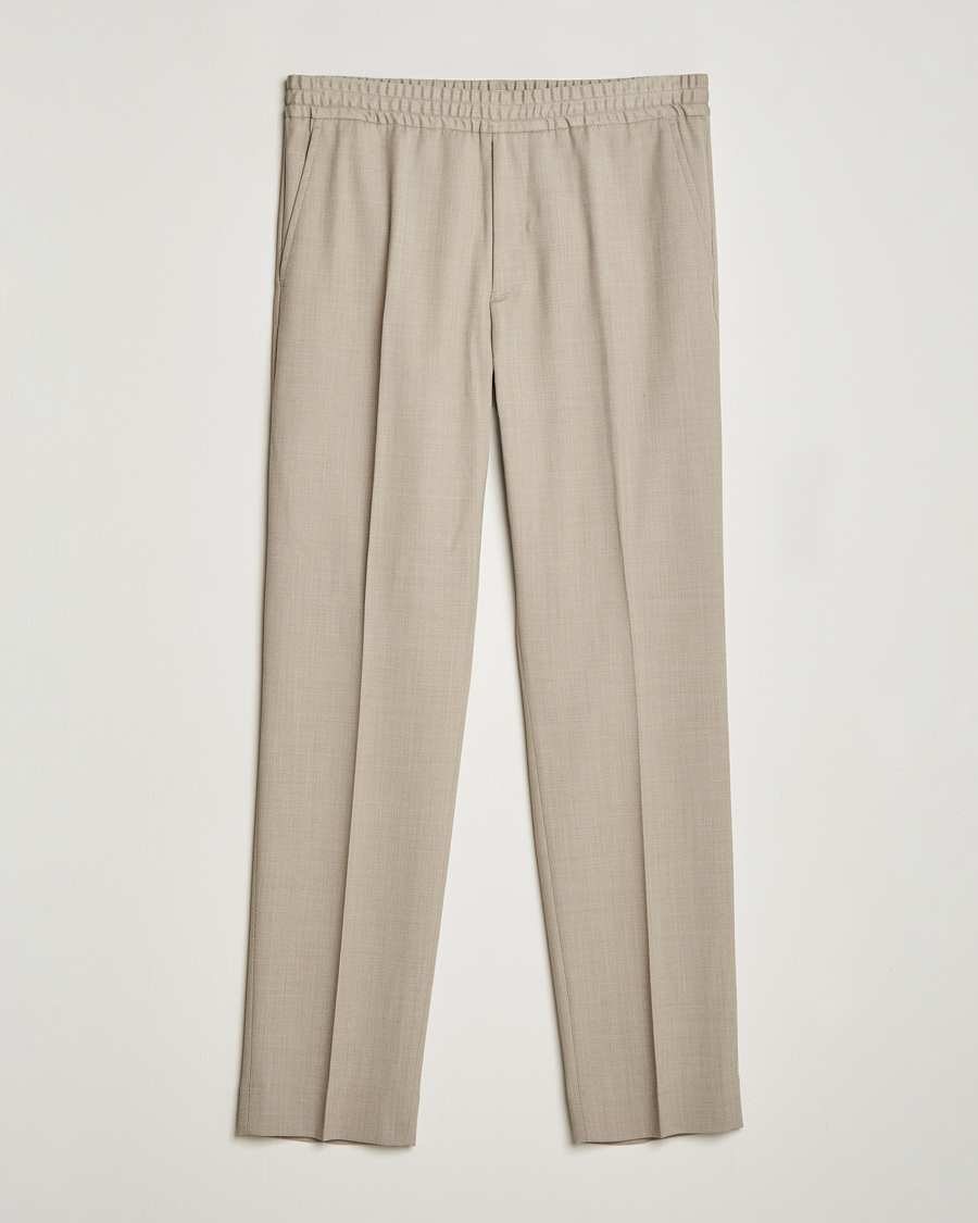 Men | Trousers | Filippa K | Relaxed Terry Wool Trousers Sage Melange