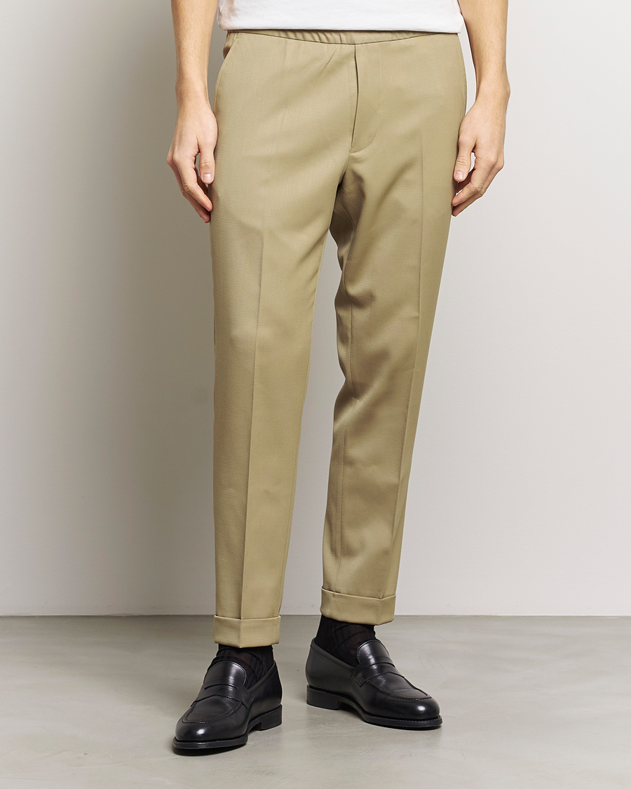Men | Trousers | Filippa K | Terry Cropped Trousers Sage Melange