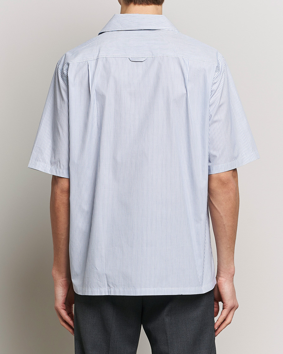 Men | Shirts | Filippa K | Striped Short Sleeve Resort Shirt Blue/White