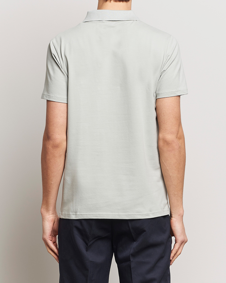 Men | Polo Shirts | Filippa K | Soft Lycra Polo T-Shirt Green Grey
