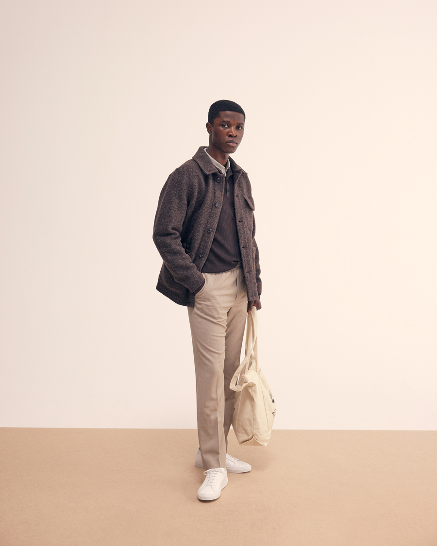 Men | Polo Shirts | Filippa K | Soft Lycra Polo T-Shirt Green Grey