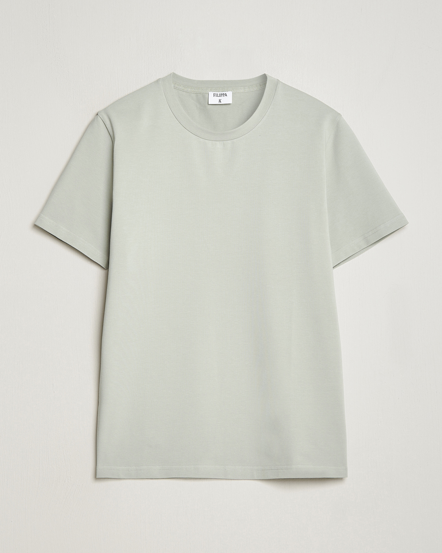 Men | T-Shirts | Filippa K | Soft Lycra T-Shirt Green Grey