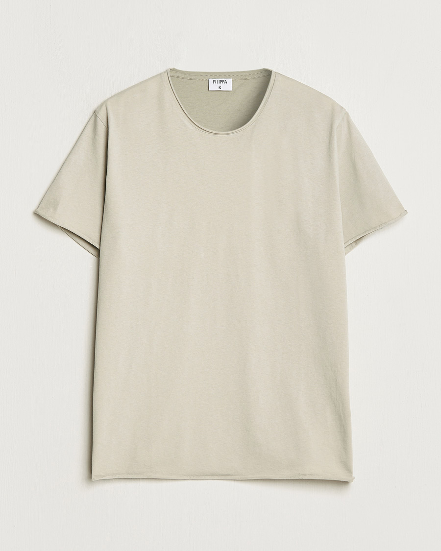 Men | T-Shirts | Filippa K | Roll Neck Crew Neck T-Shirt Light Sage