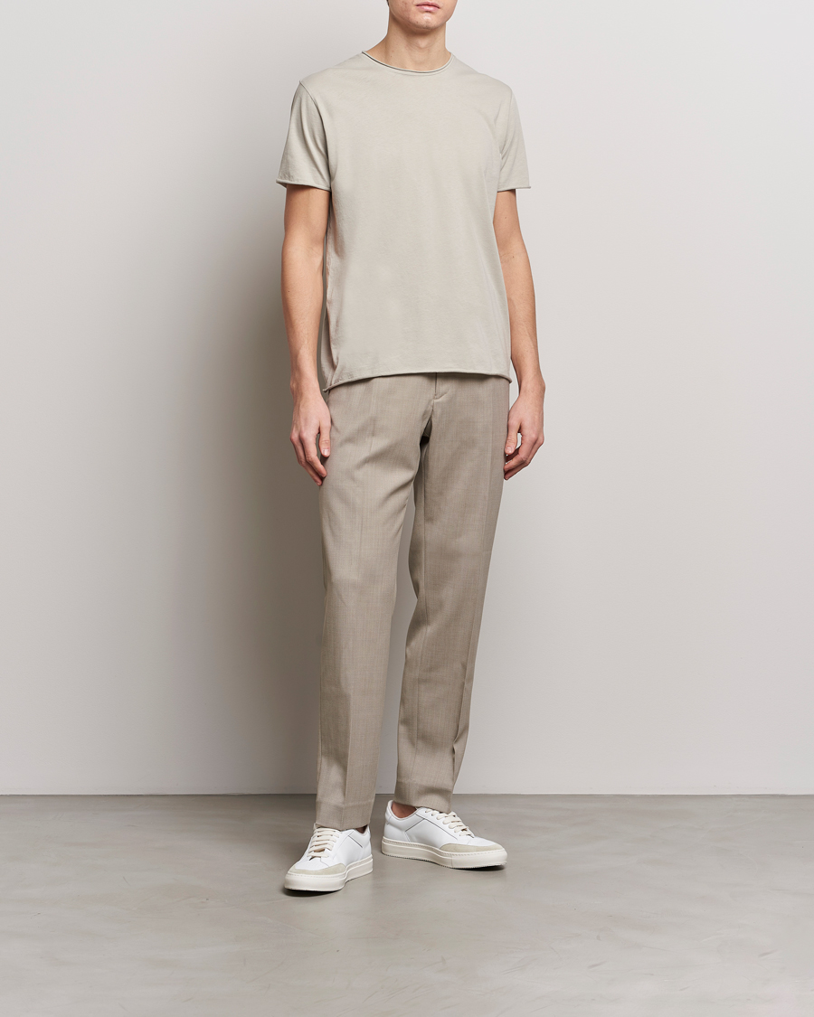 Men | T-Shirts | Filippa K | Roll Neck Crew Neck T-Shirt Light Sage