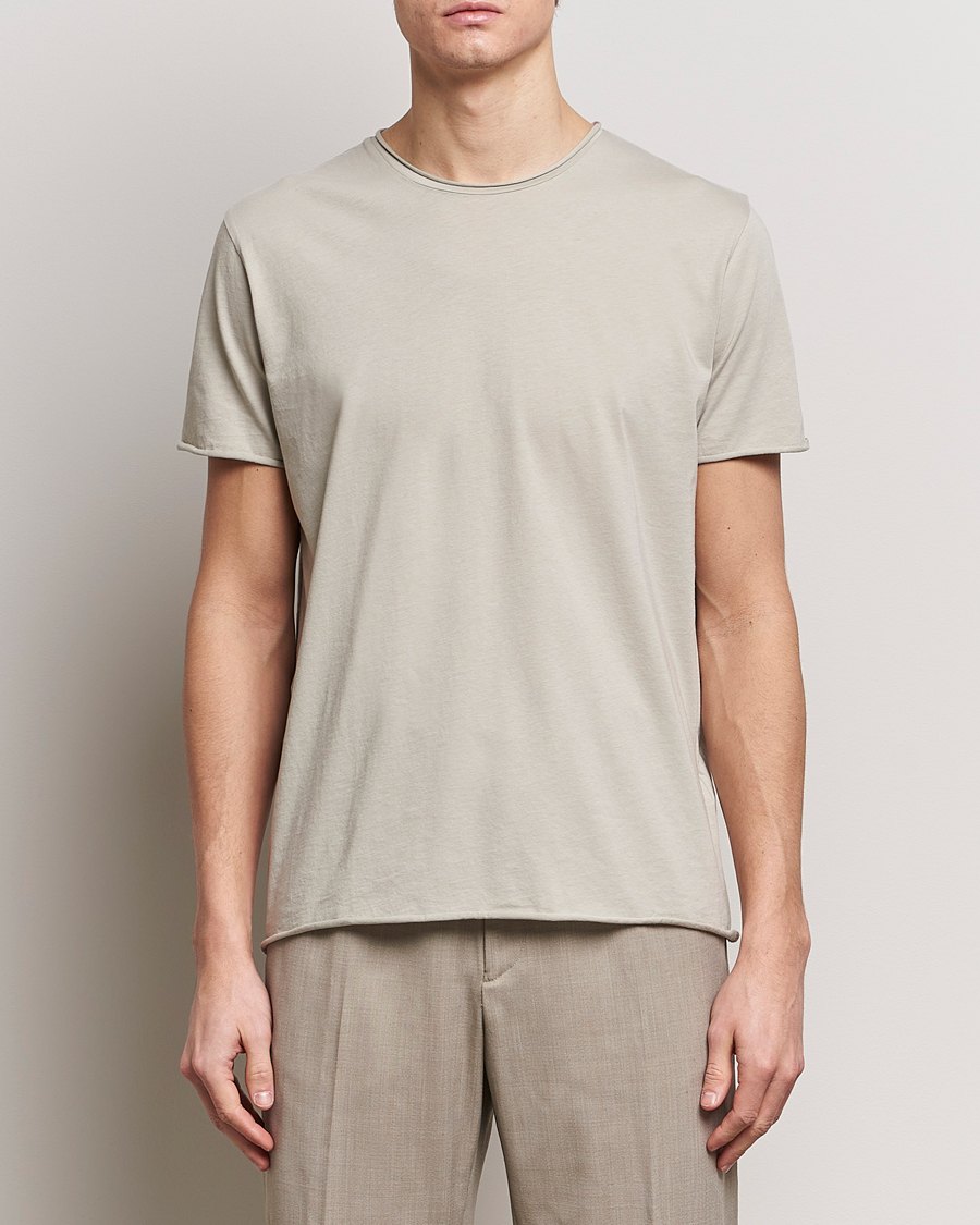 Men | T-Shirts | Filippa K | Roll Neck Crew Neck T-Shirt Light Sage