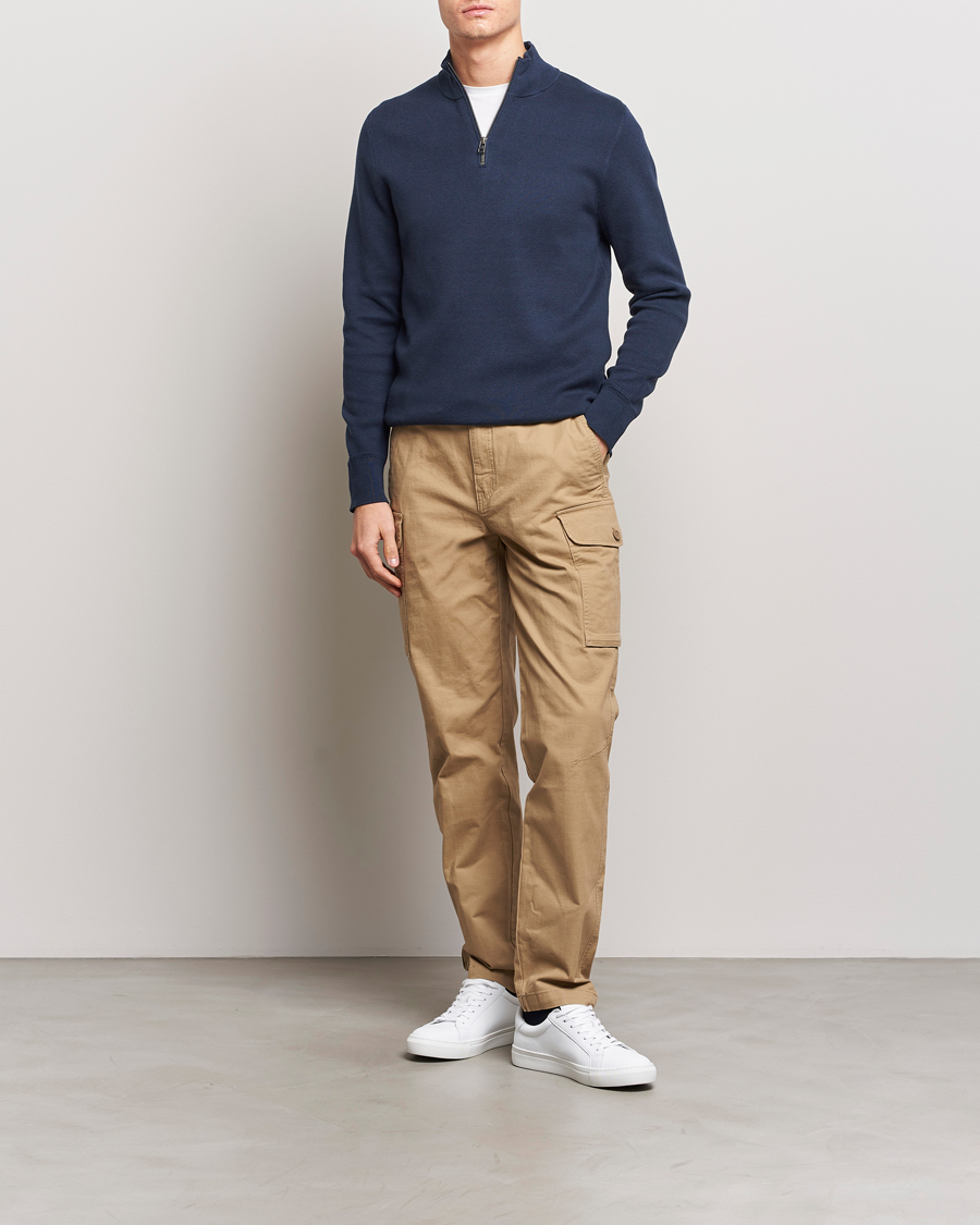 Men | Sweaters & Knitwear | Dockers | Half Zip Sweater Navy Blazer