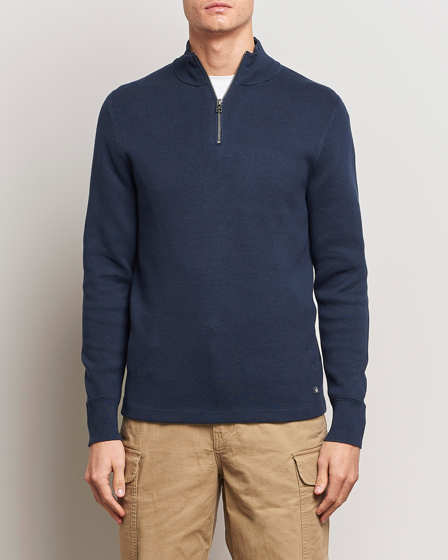 Men | Sweaters & Knitwear | Dockers | Half Zip Sweater Navy Blazer