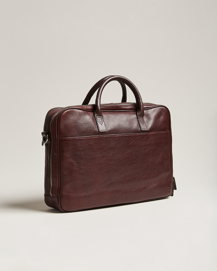 Men | Bags | Loake 1880 | Westminster Grain Leather Briefcase Dark Brown
