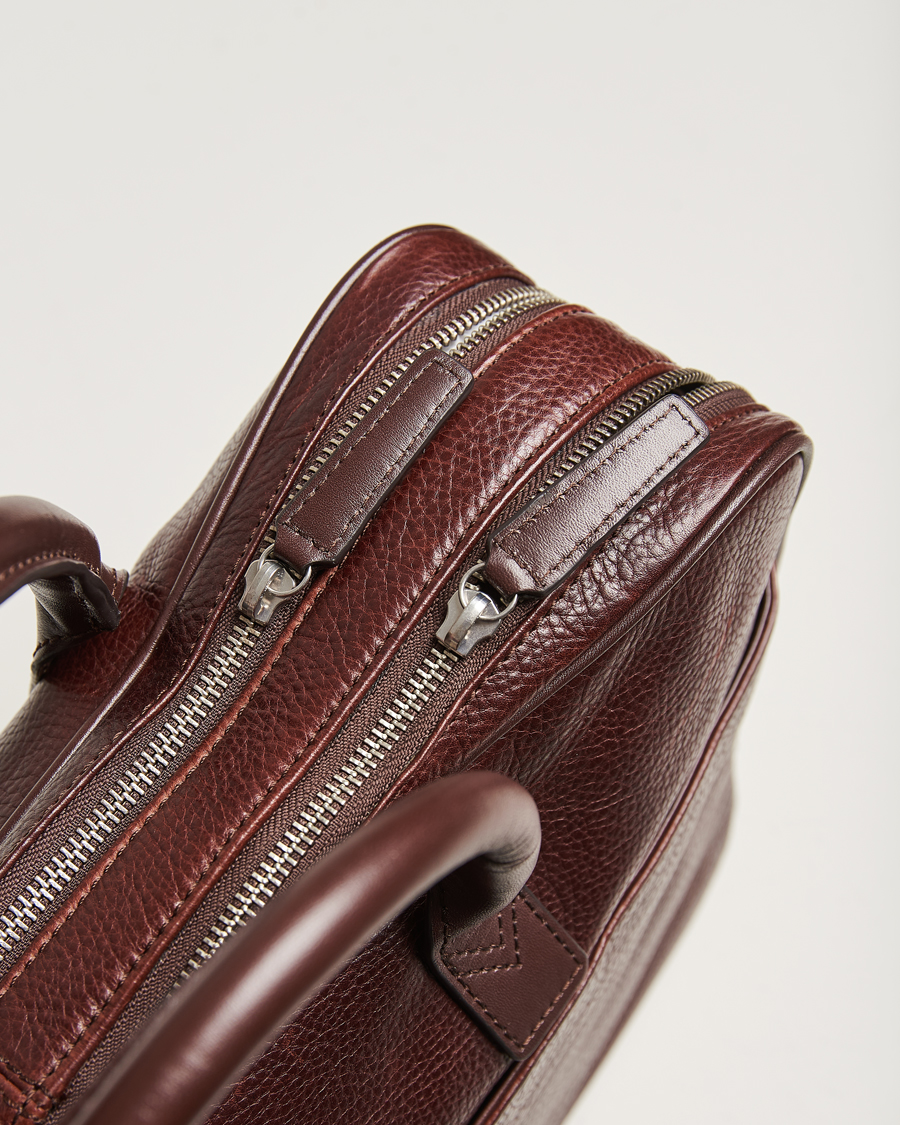 Men | Bags | Loake 1880 | Westminster Grain Leather Briefcase Dark Brown
