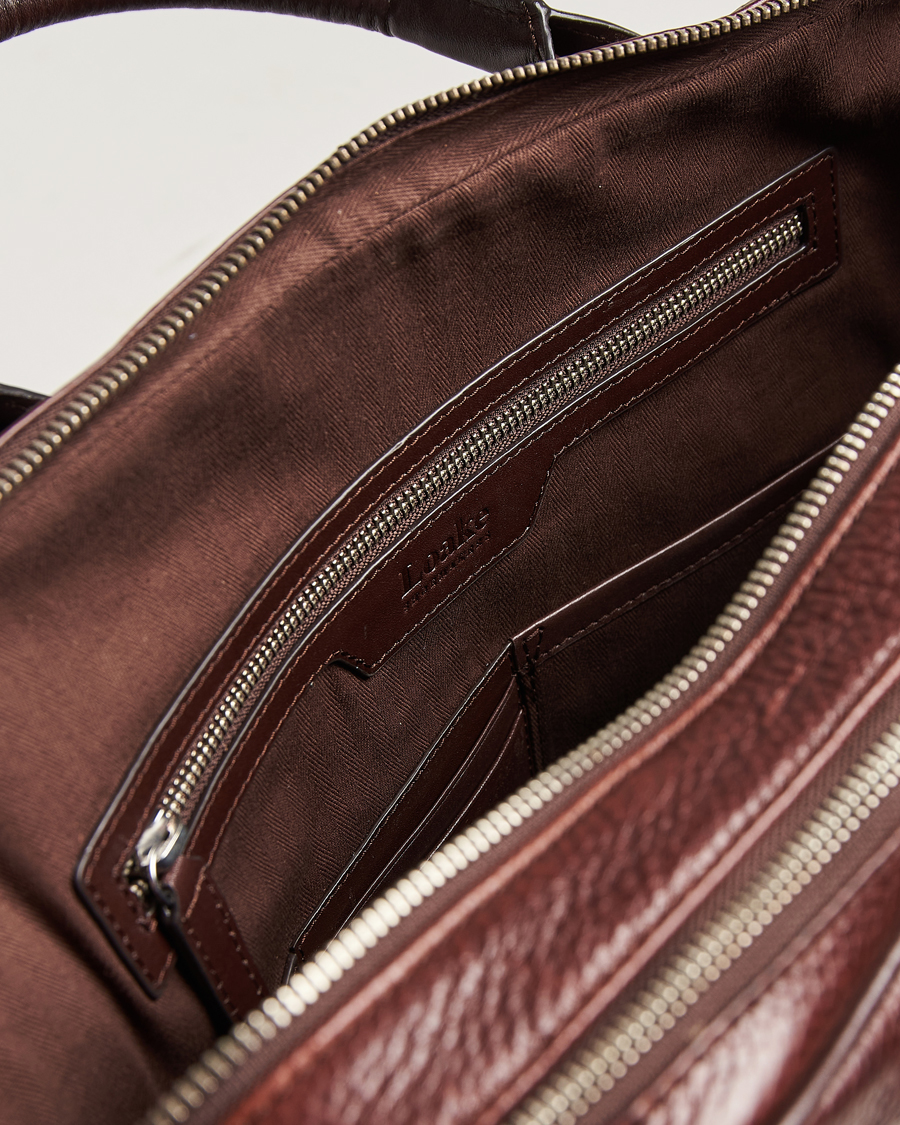 Men | Bags | Loake 1880 | Westminster Grain Leather Briefcase Dark Brown