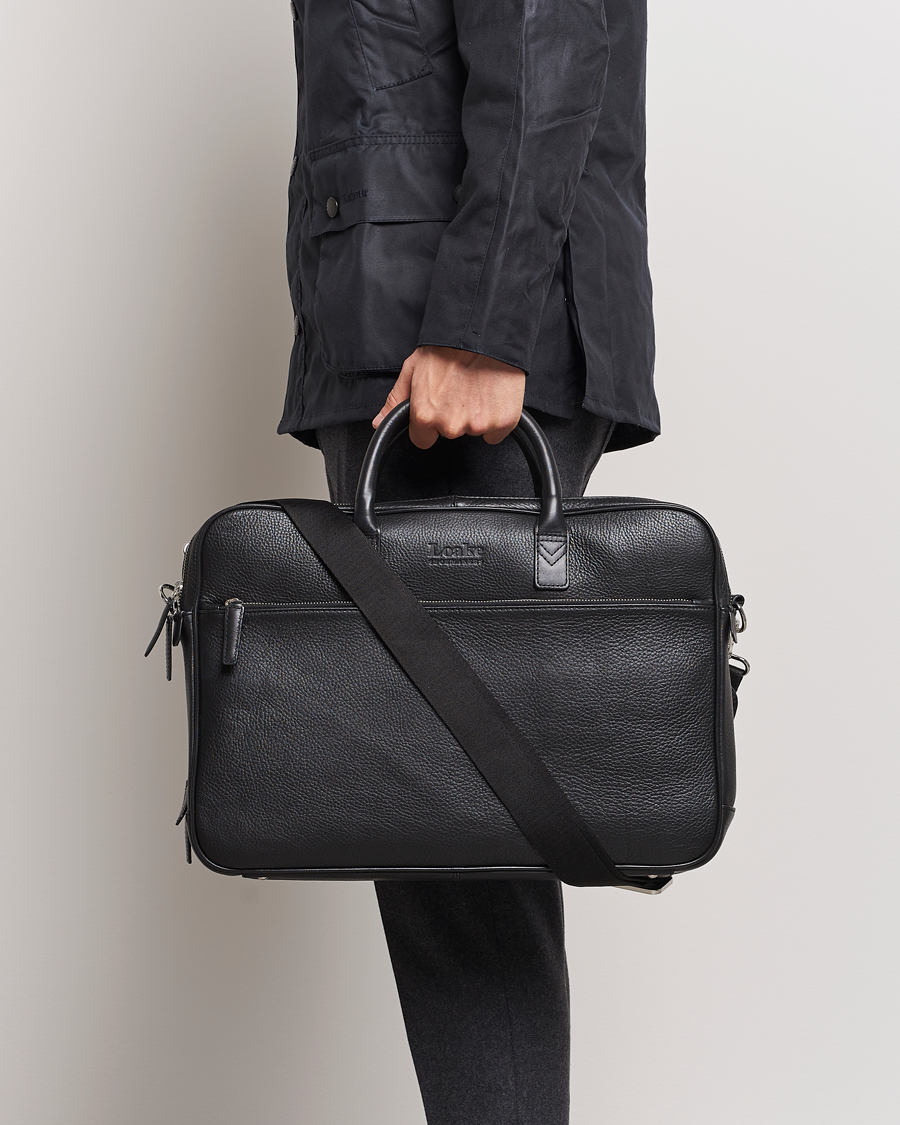 Men | Bags | Loake 1880 | Westminster Grain Leather Briefcase Black