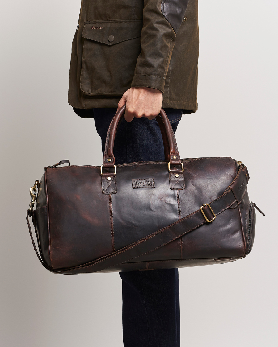 Men | Bags | Loake 1880 | Devon Leather Travel Bag Dark Brown