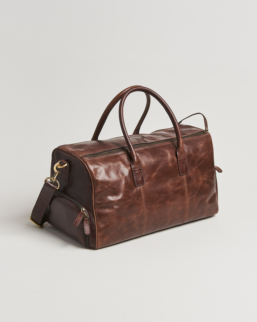 Men | Bags | Loake Shoemakers | Devon Leather Travel Bag Dark Brown