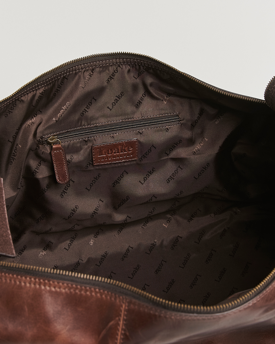 Men | Bags | Loake Shoemakers | Devon Leather Travel Bag Dark Brown