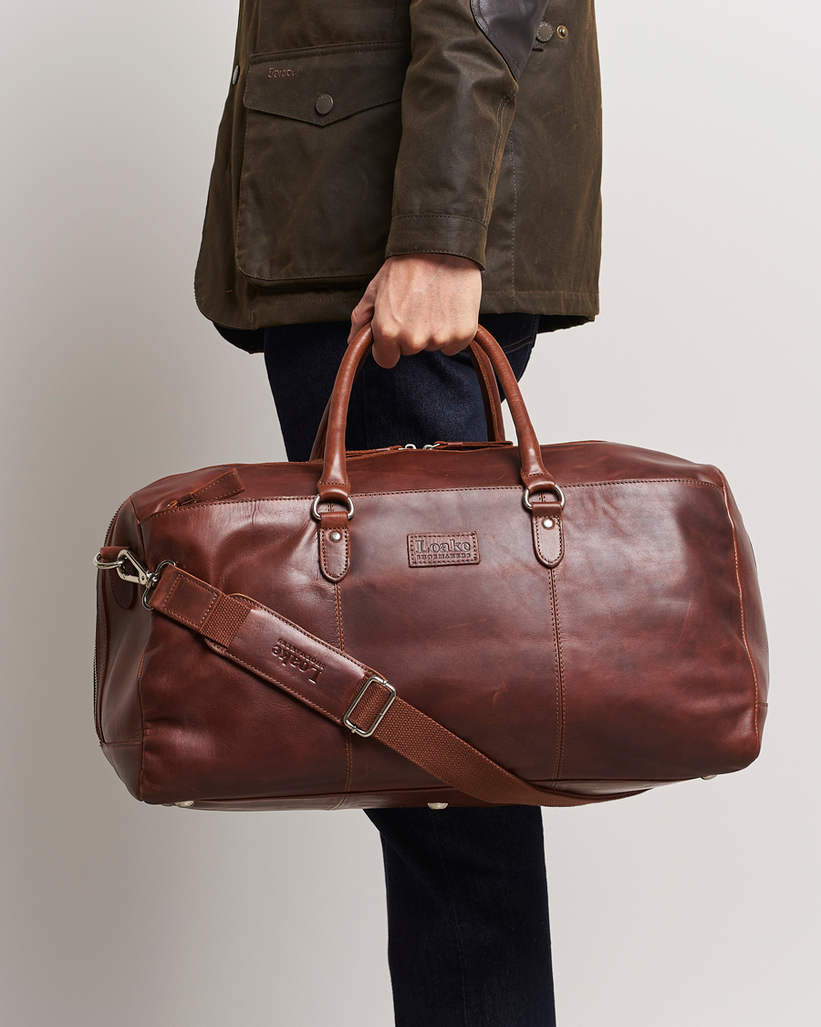 Men | Loake 1880 Norfolk Leather Travel Bag Cedar | Loake 1880 | Norfolk Leather Travel Bag Cedar