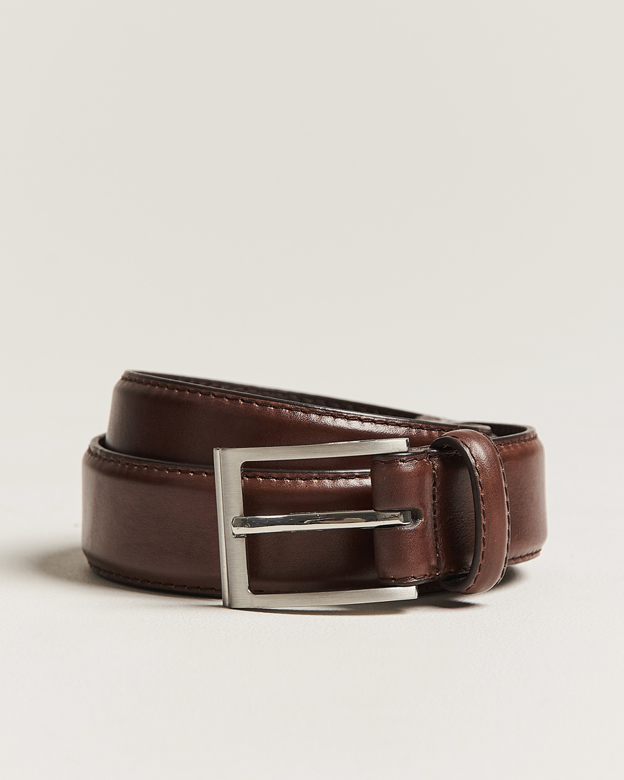 Men | Belts | Loake Shoemakers | Philip Leather Belt Dark Brown