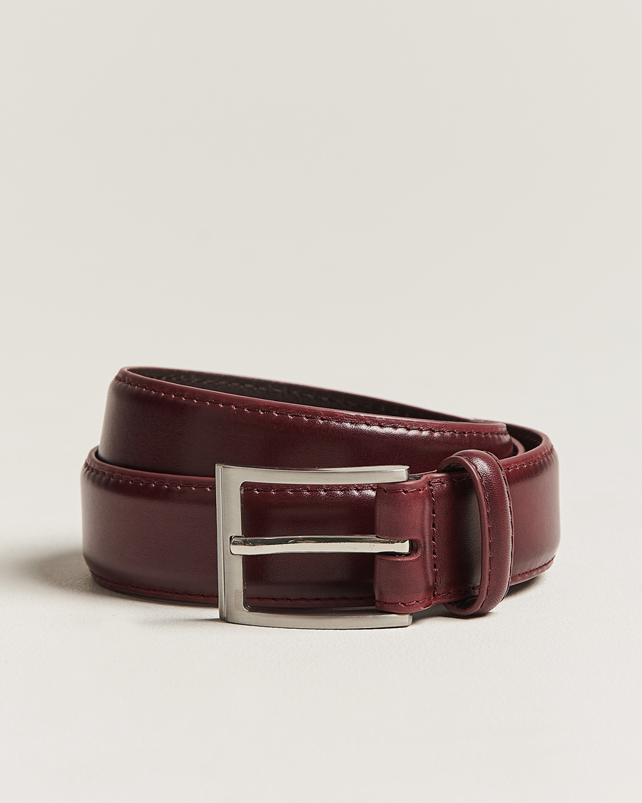 Men | Belts | Loake 1880 | Philip Leather Belt Burgundy