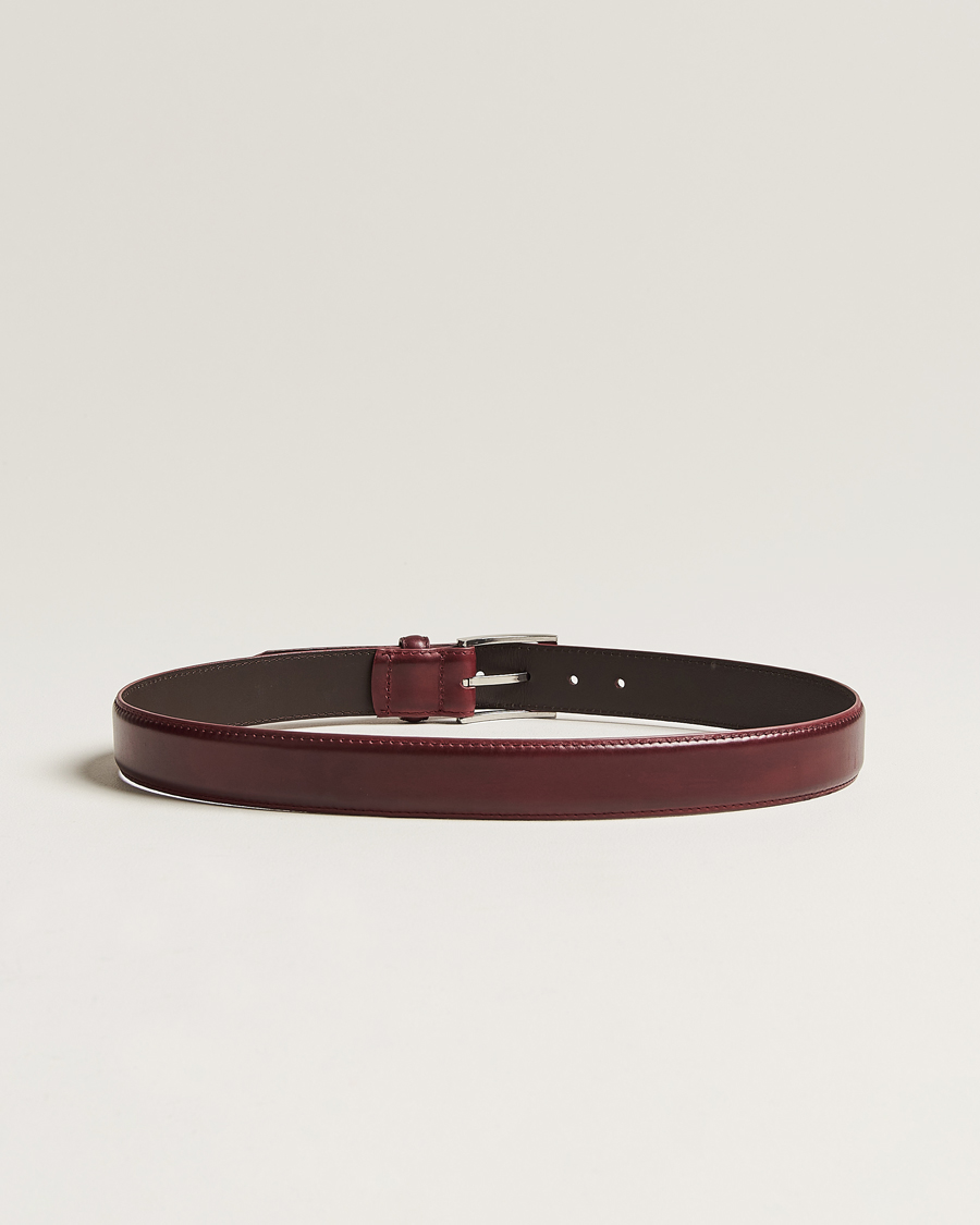 Men | Belts | Loake 1880 | Philip Leather Belt Burgundy