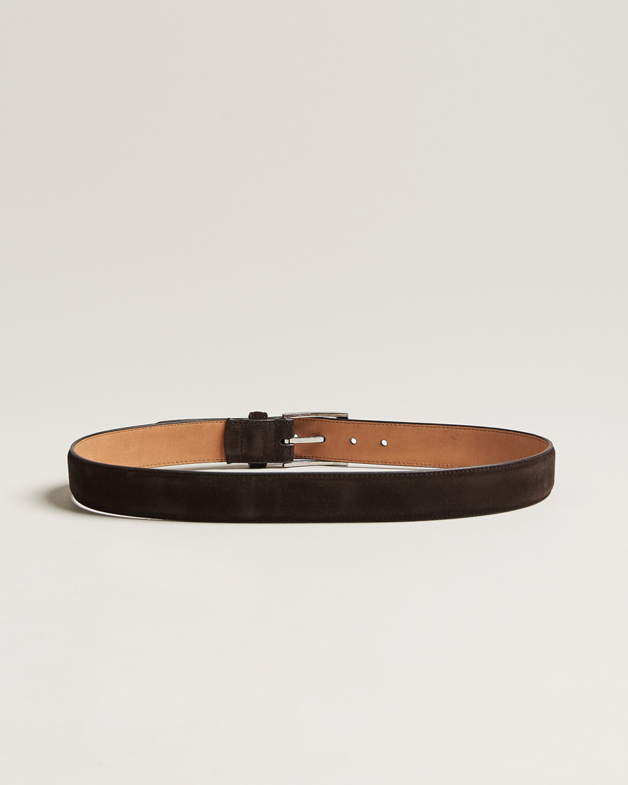Men | Belts | Loake 1880 | William Suede Belt Dark Brown