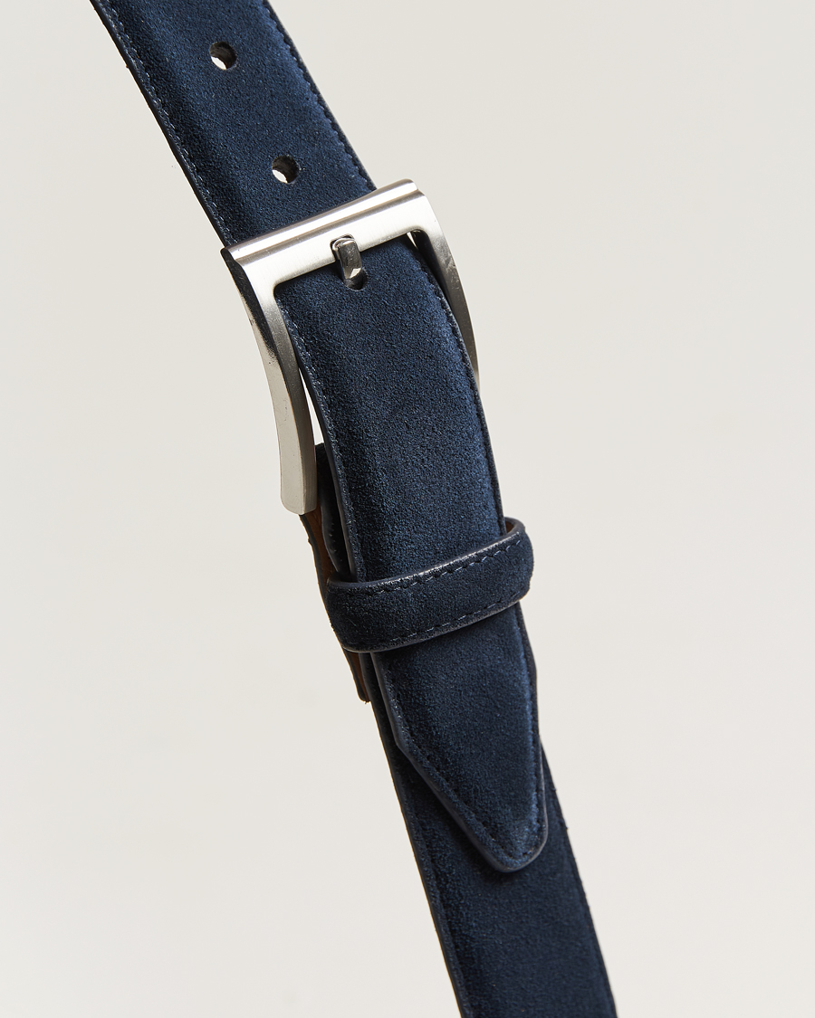 Men | Belts | Loake Shoemakers | William Suede Belt Navy