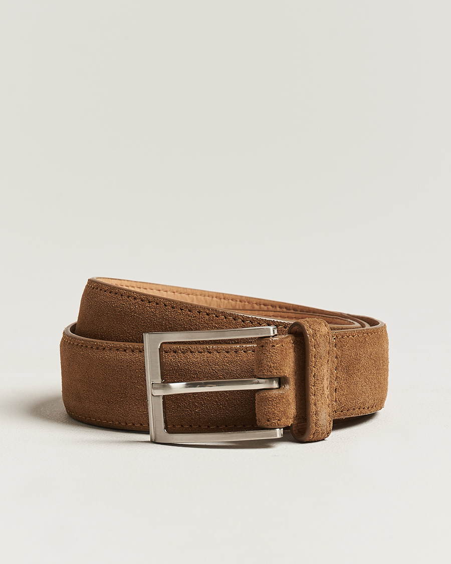 Men | Belts | Loake Shoemakers | William Suede Belt Tan