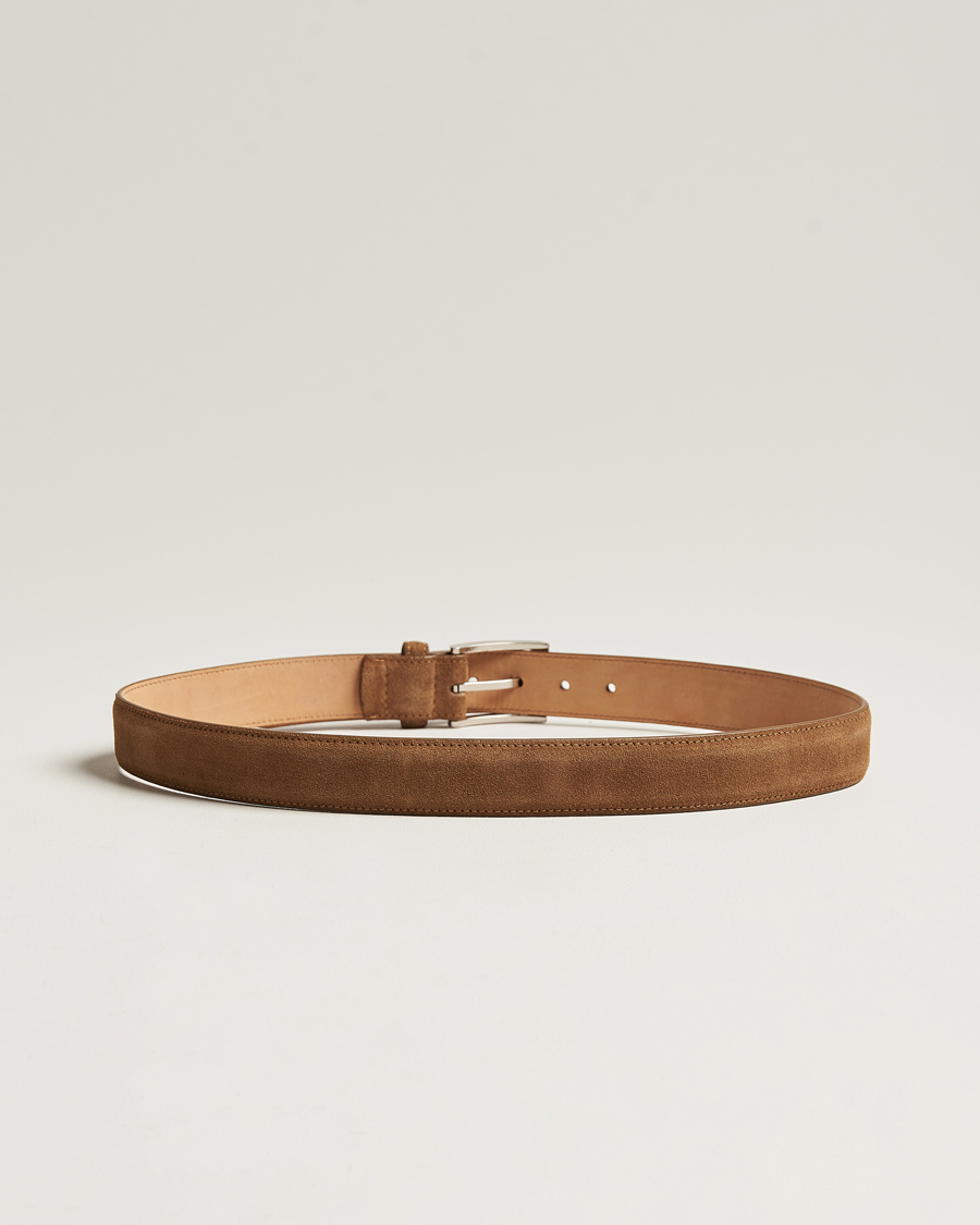 Men | Belts | Loake Shoemakers | William Suede Belt Tan