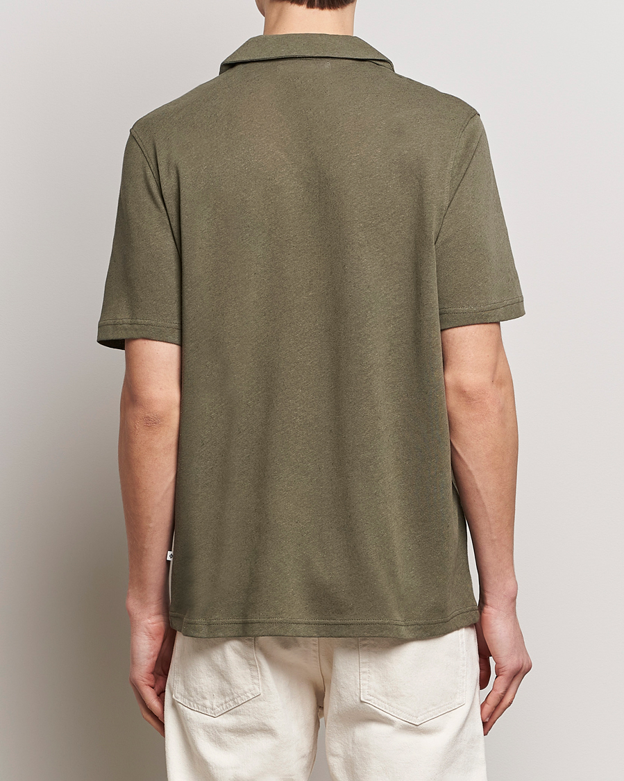 Men | Shirts | Samsøe Samsøe | Samartin Cotton/Linen Short Sleeve Shirt Dusty Olive