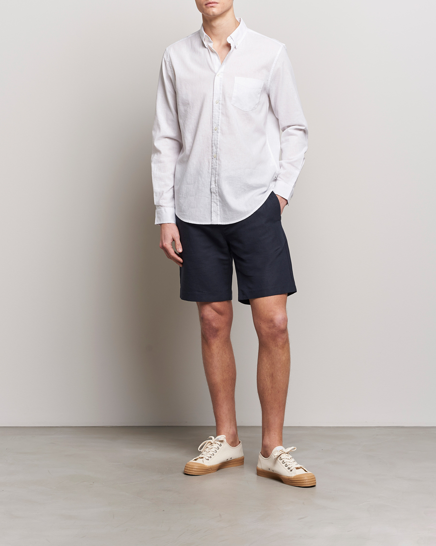 Men | Shirts | Samsøe Samsøe | Liam Linen/Cotton Shirt White