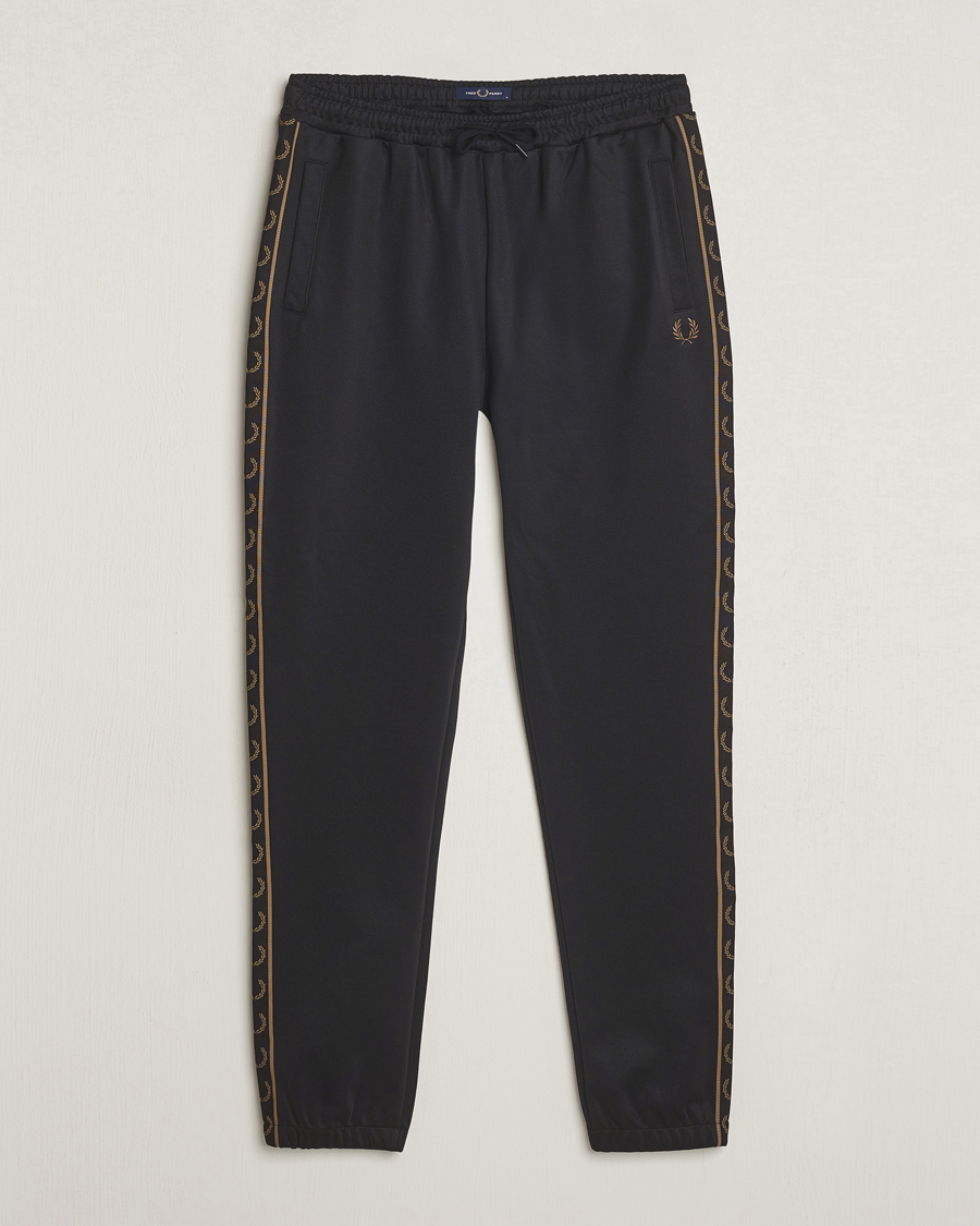 Men | Trousers | Fred Perry | Taped Track Pants Black